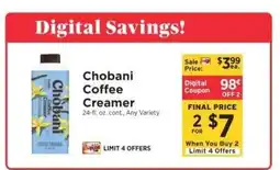 ShopRite Chobani Coffee Creamer offer