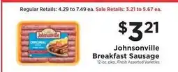 ShopRite Johnsonville Breakfast Sausage offer