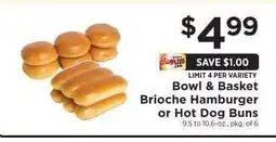 ShopRite Bowl & Basket Brioche Hamburger or Hot Dog Buns offer