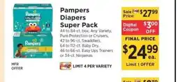 ShopRite Pampers Diapers Super Pack offer
