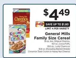 ShopRite General Mills Family Size Cereal offer