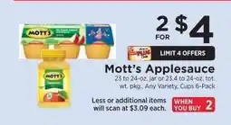 ShopRite Mott's Applesauce offer