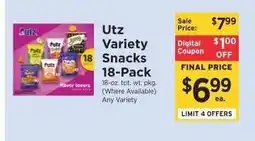 ShopRite Utz Variety Snacks 18-Pack offer