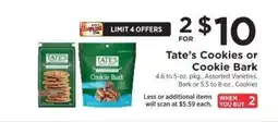 ShopRite Tate’s Cookies or Cookie Bark offer