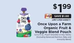 ShopRite Once Upon a Farm Organic Fruit & Veggie Blend Pouch offer