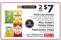 ShopRite Frito Lay Snacks, Miss Vickie's Potato Chips, PopCorners Chips offer