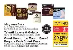 ShopRite Good Humor Ice Cream Bars & Breyers Carb Smart Bars offer