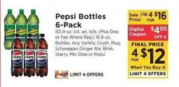 ShopRite Pepsi Bottles 6-Pack offer