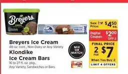 ShopRite Breyers Ice Cream / Klondike Ice Cream Bars offer