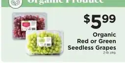 ShopRite Organic Red or Green Seedless Grapes offer