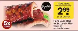 Safeway Pork Back Ribs or St Louis Ribs offer