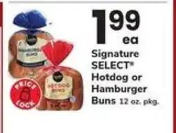 Safeway Signature SELECT Hotdog or Hamburger Buns offer