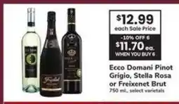 Safeway Ecco Domani Pinot Grigio, Stella Rosa or Freixenet Brut offer