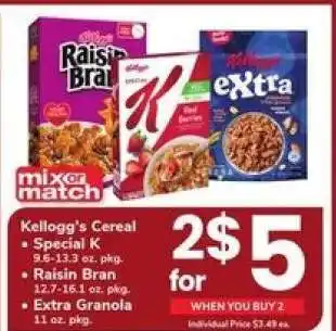 Safeway Kellogg's Cereal offer