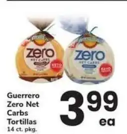 Safeway Guerrero Zero Net Carbs Tortillas offer