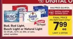 Safeway Bud, Bud Light, Busch Light or Natural Light offer