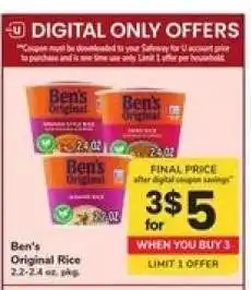 Safeway Ben's Original Rice offer