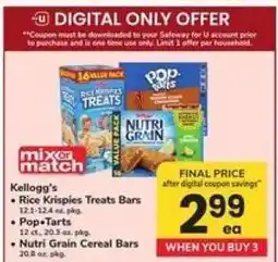 Safeway Kellogg's Mix or Match offer