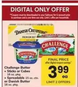 Safeway Challenge Butter offer