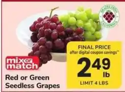 Safeway Red or Green Seedless Grapes offer