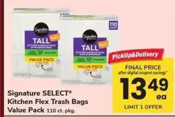Safeway Signature SELECT Kitchen Flex Trash Bags Value Pack offer