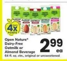 Safeway Open Nature Dairy-Free Oatmilk or Almond Beverage offer