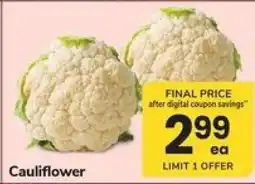 Safeway Cauliflower offer