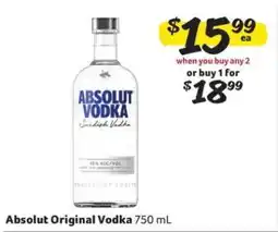 Winn Dixie Absolut Original Vodka offer