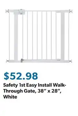 Sam's Club Safety 1st Easy Install Walk-Through Gate, 38 x 28, White offer