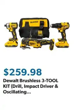 Sam's Club Dewalt Brushless 3-TOOL KIT (Drill, Impact Driver & Oscillating Multi-Tool) offer