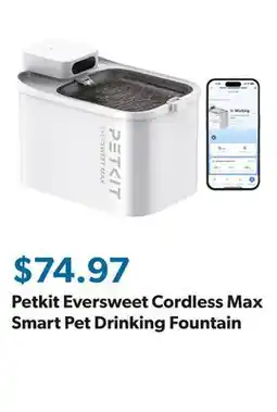 Sam's Club Petkit Eversweet Cordless Max Smart Pet Drinking Fountain offer