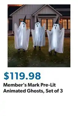 Sam's Club Member's Mark Pre-Lit Animated Ghosts, Set of 3 offer