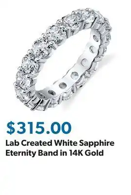 Sam's Club Lab Created White Sapphire Eternity Band in 14K Gold offer