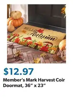 Sam's Club Member's Mark Harvest Coir Doormat, 36 x 23 offer