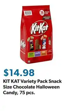 Sam's Club KIT KAT Variety Pack Snack Size Chocolate Halloween Candy, 75 pcs offer