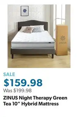 Sam's Club ZINUS Night Therapy Green Tea 10 Hybrid Mattress offer