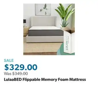 Sam's Club LulaaBED Flippable Memory Foam Mattress offer