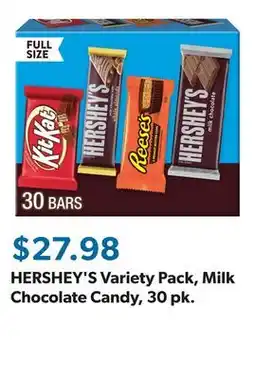 Sam's Club HERSHEY'S Variety Pack, Milk Chocolate Candy, 30 pk offer
