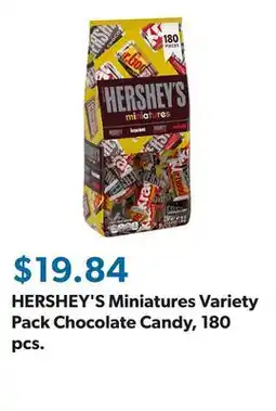 Sam's Club HERSHEY'S Miniatures Variety Pack Chocolate Candy, 180 pcs offer