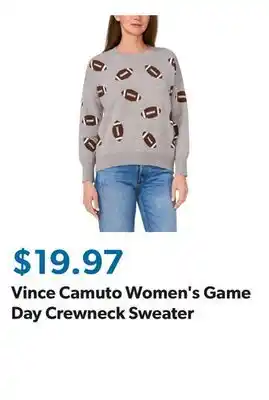 Sam's Club Vince Camuto Women's Game Day Crewneck Sweater offer