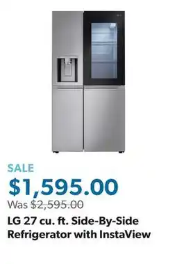 Sam's Club LG 27 cu. ft. Side-By-Side Refrigerator with InstaView offer