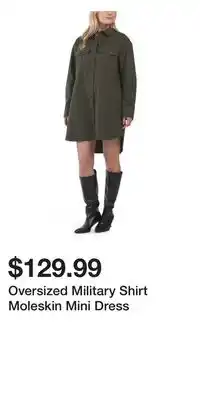 TJ Maxx Oversized Military Shirt Moleskin Mini Dress offer