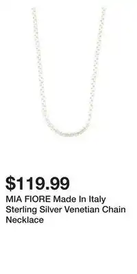 TJ Maxx MIA FIORE Made In Italy Sterling Silver Venetian Chain Necklace offer