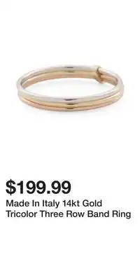 TJ Maxx Made In Italy 14kt Gold Tricolor Three Row Band Ring offer
