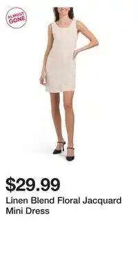 TJ Maxx Linen Blend Floral Jacquard Mini Dress offer
