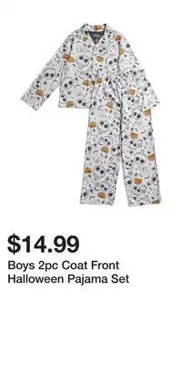 TJ Maxx Boys 2pc Coat Front Halloween Pajama Set offer