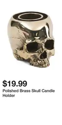 TJ Maxx Polished Brass Skull Candle Holder offer