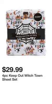 TJ Maxx 4pc Keep Out Witch Town Sheet Set offer