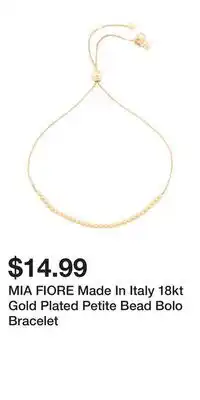 TJ Maxx MIA FIORE Made In Italy 18kt Gold Plated Petite Bead Bolo Bracelet offer