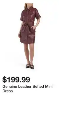 TJ Maxx Genuine Leather Belted Mini Dress offer